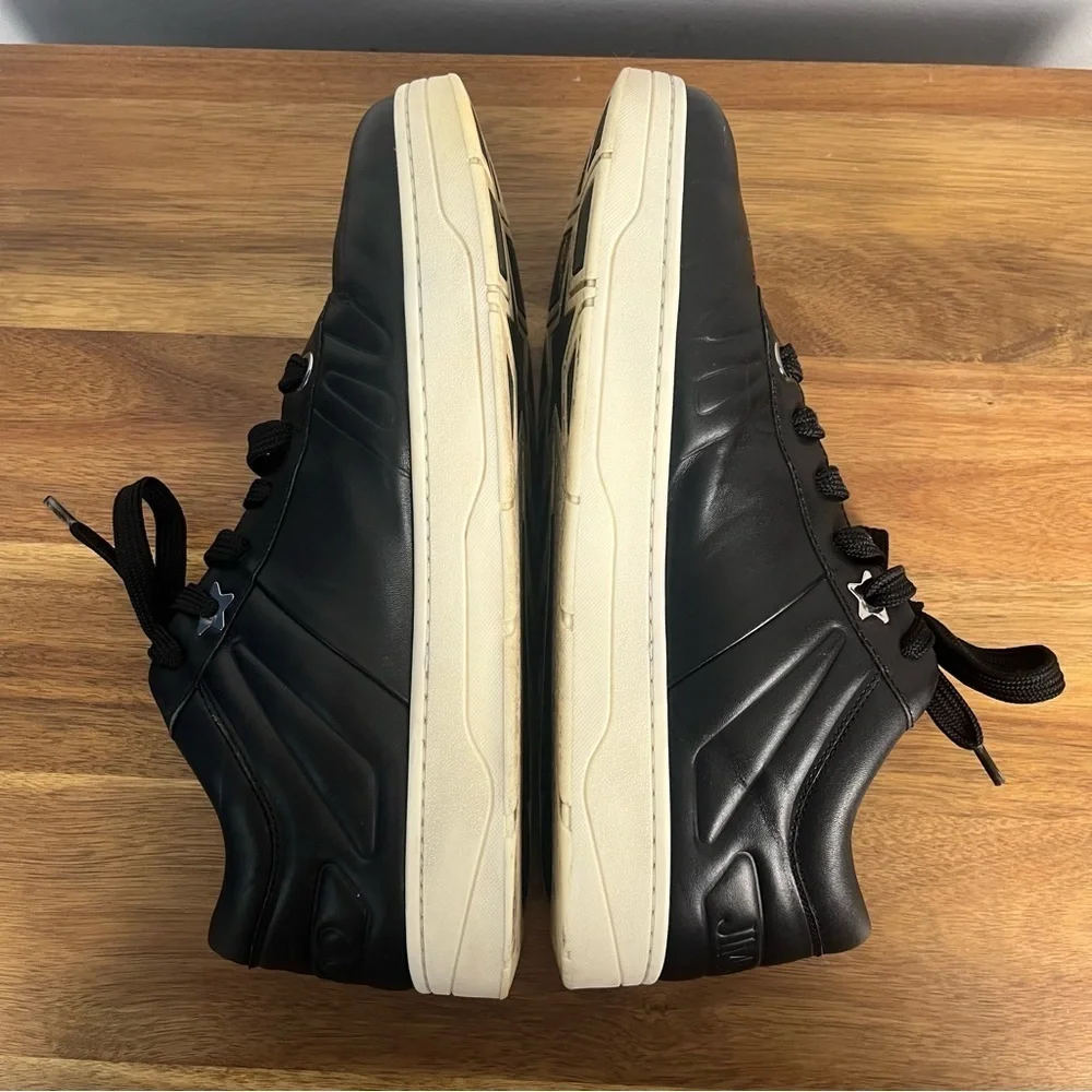 Jimmy Choo Hawaii Leather Black Low Top Sneaker 42